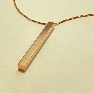 Rose gold bar necklace